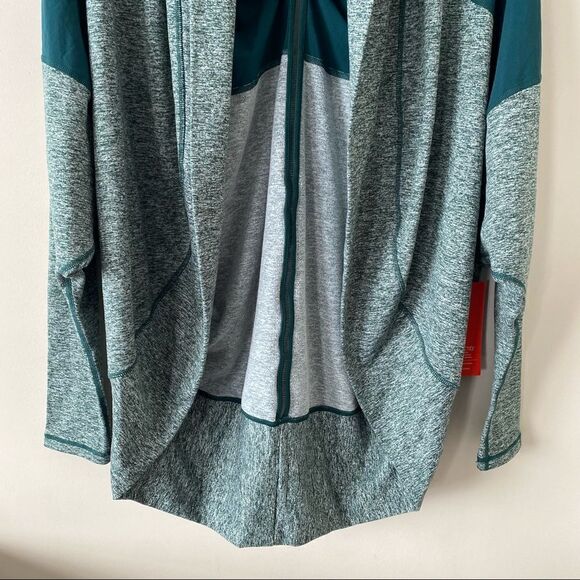 NWT-ZELLA-RELAXED Fit Cool Down Two Tone Cocoon Draped Active Cardigan - Picture 8 of 16